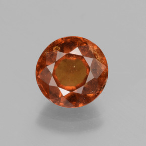 2.95 ct Orange Hessonite Garnet Gemstone, Hessonite Garnet Gem in Round Facet Shape for Sale.
