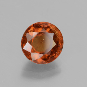 2.95 ct Orange Hessonite Garnet Stone, Natural Hessonite Garnet in Round Facet Shape for Sale