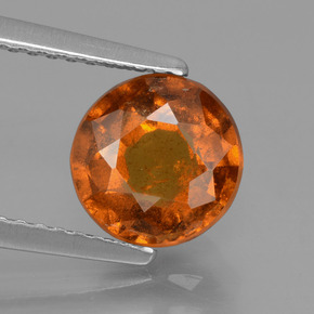 Medium-Dark Orange Гранат Гессонит Камень - 1.9ct Круглая Фасетная Огранка (ID: 432810)