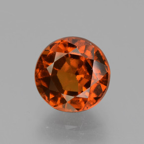 2.05 ct Orange Hessonite Garnet Gemstone, Hessonite Garnet Gem in Round Facet Shape for Sale.