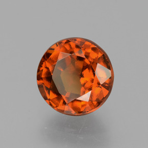2.05 ct Orange Hessonite Garnet Stone, Natural Hessonite Garnet in Round Facet Shape for Sale