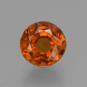 2.53 ct Orange Hessonite Garnet Gemstone, Hessonite Garnet Gem in Round Facet Shape for Sale.