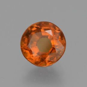 2.53 ct Orange Hessonite Garnet Stone, Natural Hessonite Garnet in Round Facet Shape for Sale