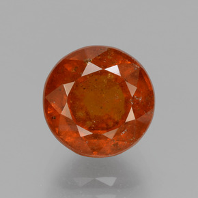 Reddish Orange Hessonite Garnet Gem - 3.9ct Round Facet (ID: 432885)