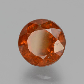 3.93 ct Orange Hessonite Garnet Stone, Natural Hessonite Garnet in Round Facet Shape for Sale