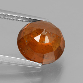 Hessonite Garnet Gemstone in 9 mm (calibrated) Size for Sale, Hessonite Garnet Stone in Reddish Orange Color