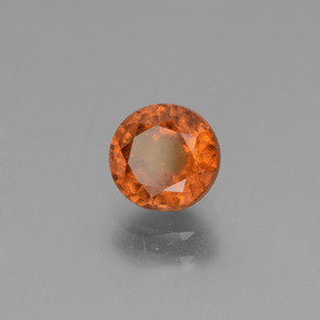 1.28 ct Orange Hessonite Garnet Stone, Natural Hessonite Garnet in Round Facet Shape for Sale