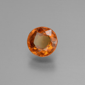 1.24 ct Orange Hessonite Garnet Stone, Natural Hessonite Garnet in Round Facet Shape for Sale