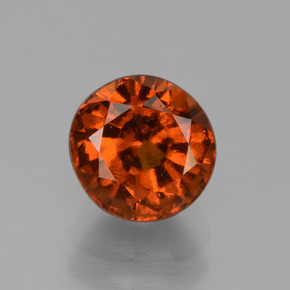 1.83 ct Orange Hessonite Garnet Gemstone, Hessonite Garnet Gem in Round Facet Shape for Sale.