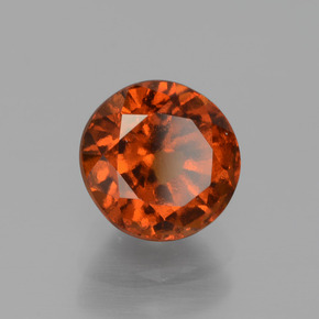 1.83 ct Orange Hessonite Garnet Stone, Natural Hessonite Garnet in Round Facet Shape for Sale
