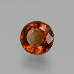 1.24 ct Orange Hessonite Garnet Stone, Natural Hessonite Garnet in Round Facet Shape for Sale