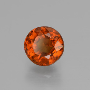 1.36 ct Orange Hessonite Garnet Stone, Natural Hessonite Garnet in Round Facet Shape for Sale