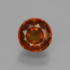 1.30 ct Orange Hessonite Garnet Gemstone, Hessonite Garnet Gem in Round Facet Shape for Sale.