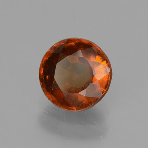 1.30 ct Orange Hessonite Garnet Stone, Natural Hessonite Garnet in Round Facet Shape for Sale