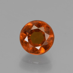 1.42 ct Orange Hessonite Garnet Gemstone, Hessonite Garnet Gem in Round Facet Shape for Sale.