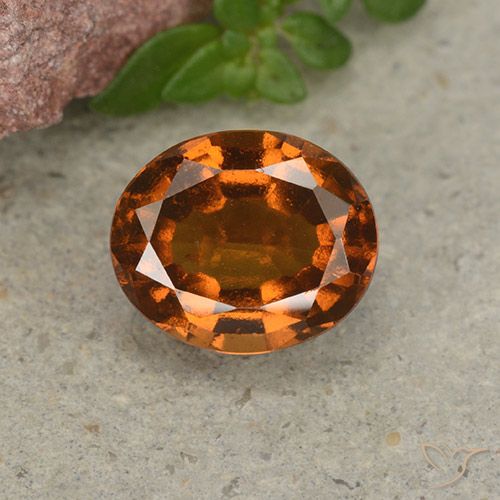 2.06ct Natural Amber Orange Hessonite Garnet, Oval, VS