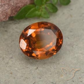 2.06 ct Orange Hessonite Garnet Stone, Natural Hessonite Garnet in Oval Facet Shape for Sale