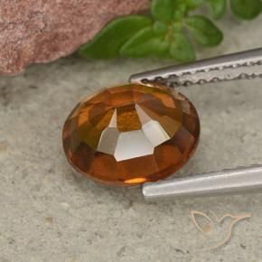 Hessonite Garnet Gemstone in 8.4 x 7 mm Size for Sale, Hessonite Garnet Stone in Amber Orange Color
