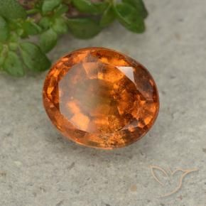 2.22 ct Orange Hessonite Garnet Stone, Natural Hessonite Garnet in Oval Facet Shape for Sale