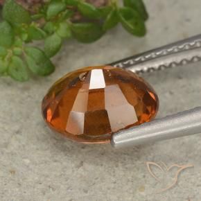 Hessonite Garnet Gemstone in 8.5 x 7.1 mm Size for Sale, Hessonite Garnet Stone in Deep Orange Color