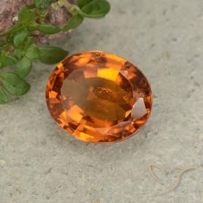 2.38 ct Orange Hessonite Garnet Stone, Natural Hessonite Garnet in Oval Facet Shape for Sale