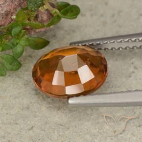 Hessonite Garnet Gemstone in 8.8 x 7.4 mm Size for Sale, Hessonite Garnet Stone in Deep Orange Color