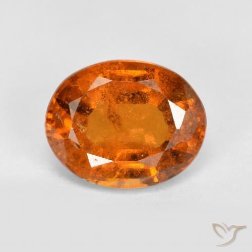 2.92ct Natural Medium Orange Hessonite Garnet, Oval, VS-SI