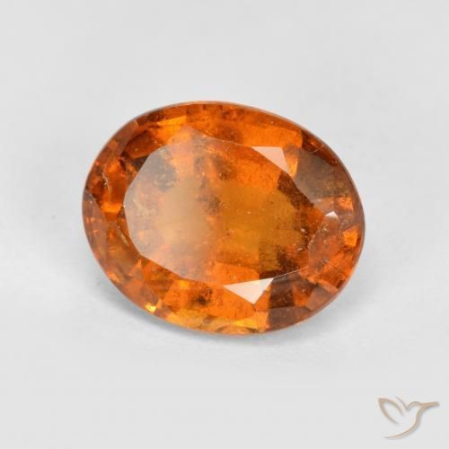 2.92 ct Orange Hessonite Garnet Stone, Natural Hessonite Garnet in Oval Facet Shape for Sale