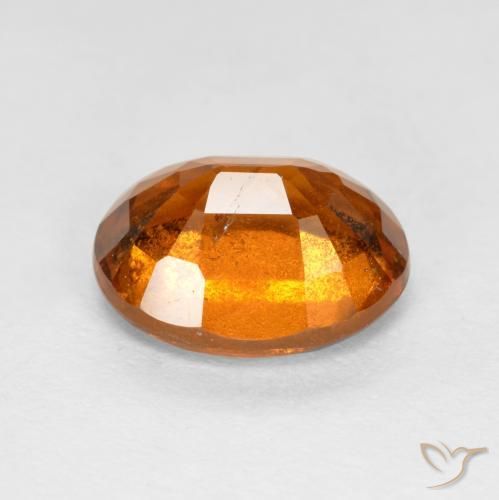 Hessonite Garnet Gemstone in 9.5 x 7.6 mm Size for Sale, Hessonite Garnet Stone in Medium Orange Color