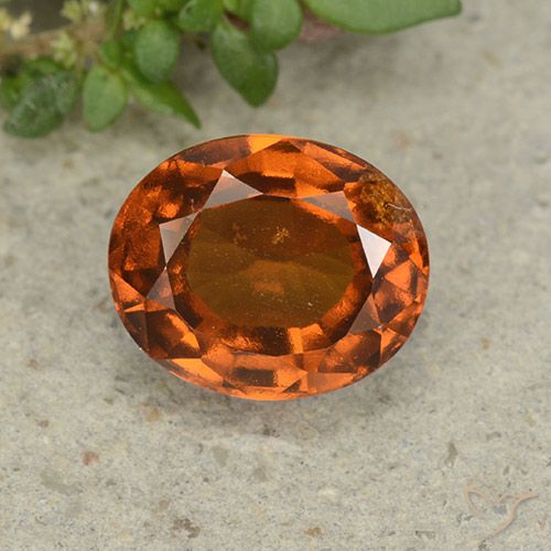 Medium-Dark Orange Hessonite Garnet Gem - 2.8ct Oval Facet (ID: 495354)