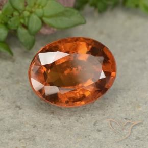 2.79 ct Orange Hessonite Garnet Stone, Natural Hessonite Garnet in Oval Facet Shape for Sale