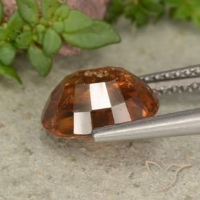 Hessonite Garnet Gemstone in 9.5 x 7.4 mm Size for Sale, Hessonite Garnet Stone in Deep Orange Color