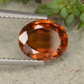2.61 ct Orange Hessonite Garnet Stone, Natural Hessonite Garnet in Oval Facet Shape for Sale