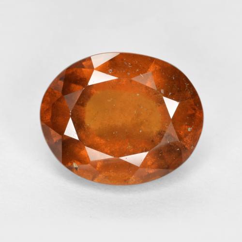 5.45 ct Orange Hessonite Garnet Gemstone, Hessonite Garnet Gem in Oval Facet Shape for Sale.