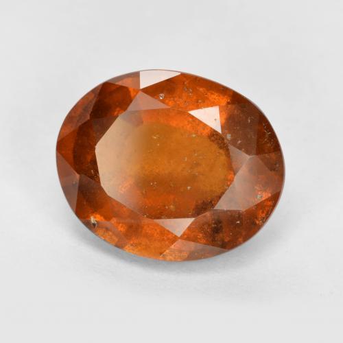 5.45 ct Orange Hessonite Garnet Stone, Natural Hessonite Garnet in Oval Facet Shape for Sale