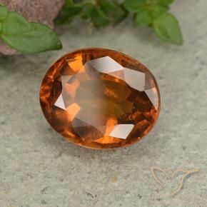 2.65 ct Orange Hessonite Garnet Stone, Natural Hessonite Garnet in Oval Facet Shape for Sale