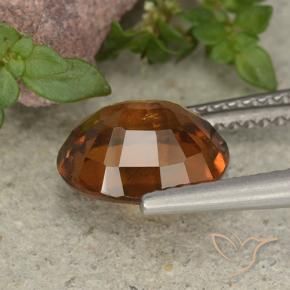 Hessonite Garnet Gemstone in 9.4 x 7.7 mm Size for Sale, Hessonite Garnet Stone in Amber Orange Color
