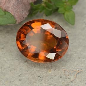 2.84 ct Orange Hessonite Garnet Stone, Natural Hessonite Garnet in Oval Facet Shape for Sale