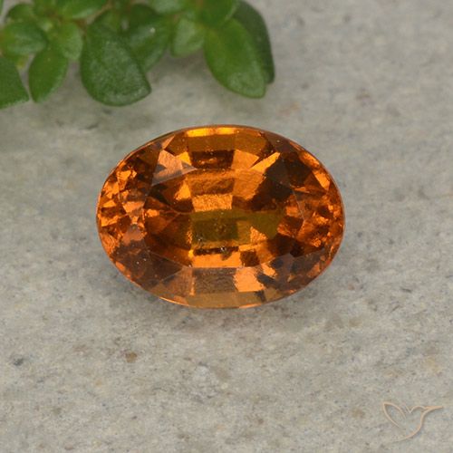 1.80 ct Orange Hessonite Garnet Gemstone, Hessonite Garnet Gem in Oval Facet Shape for Sale.