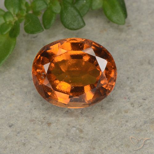 1.80 ct Orange Hessonite Garnet Gemstone, Hessonite Garnet Gem in Oval Facet Shape for Sale.