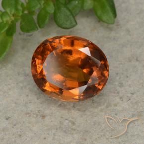 1.80 ct Orange Hessonite Garnet Stone, Natural Hessonite Garnet in Oval Facet Shape for Sale
