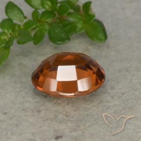 Hessonite Garnet Gemstone in 8 x 6.6 mm Size for Sale, Hessonite Garnet Stone in Amber Orange Color