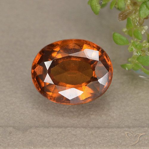 1.85 ct Orange Hessonite Garnet Gemstone, Hessonite Garnet Gem in Oval Facet Shape for Sale.