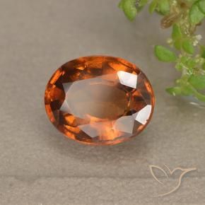 1.85 ct Orange Hessonite Garnet Stone, Natural Hessonite Garnet in Oval Facet Shape for Sale