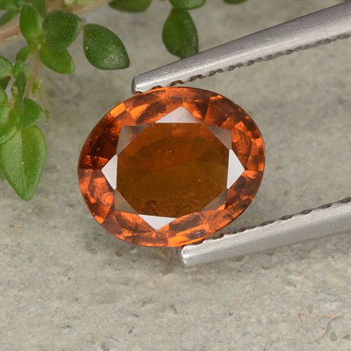 1.56ct Natural Dark Orange Hessonite Garnet, Oval, VS