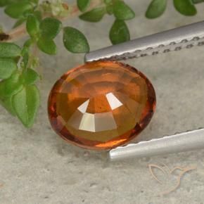 Hessonite Garnet Gemstone in 7.9 x 6.5 mm Size for Sale, Hessonite Garnet Stone in Dark Orange Color