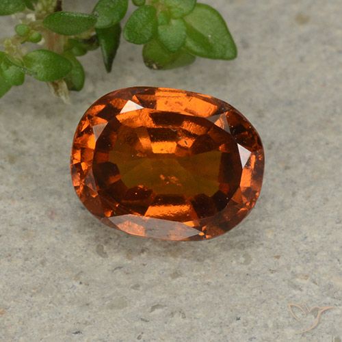 1.74ct Natural Deep Orange Hessonite Garnet, Oval, VS