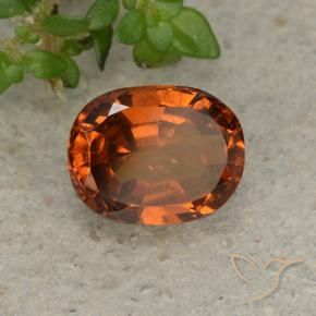 1.74 ct Orange Hessonite Garnet Stone, Natural Hessonite Garnet in Oval Facet Shape for Sale