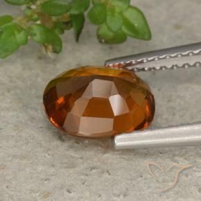 Hessonite Garnet Gemstone in 8.2 x 6.4 mm Size for Sale, Hessonite Garnet Stone in Deep Orange Color