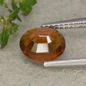Hessonite Garnet Gemstone in 8 x 6.6 mm Size for Sale, Hessonite Garnet Stone in Deep Orange Color